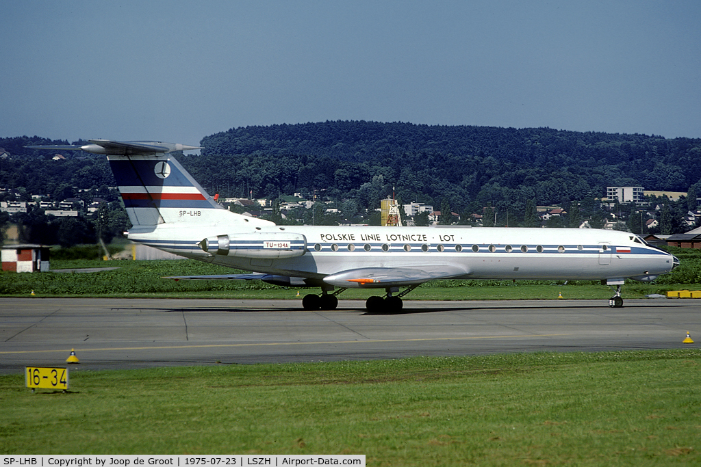 SP-LHB, 1973 Tupolev Tu-134A C/N 3351809, now preserved in Cracow. From the G.Bouma collection.