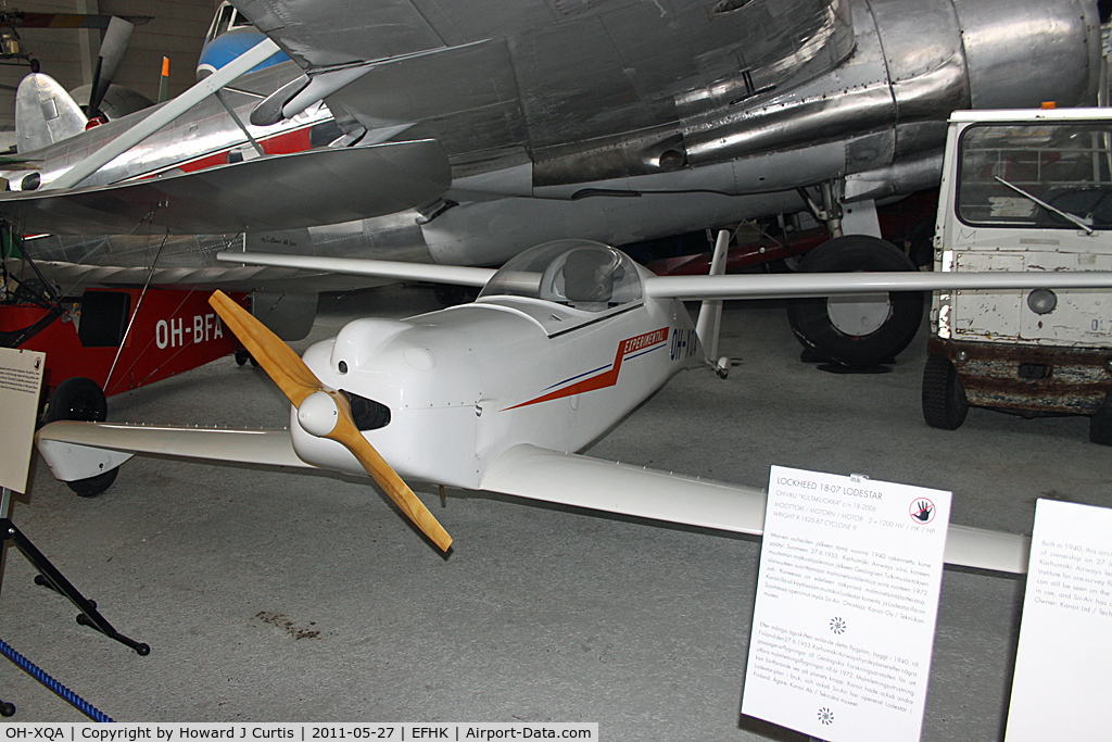 OH-XQA, 1987 QAC Quickie Q1 C/N 1049, On display at the Finnish Aviation Museum (Suomen Ilmailumuseo).