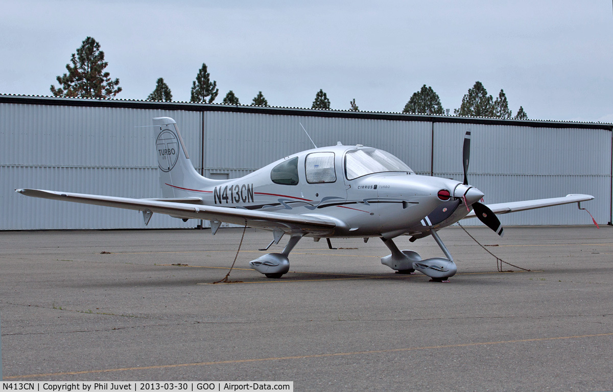 N413CN, Cirrus SR22 GTS Turbo C/N 3651, Parked at Nevada County Air Park, Grass Valley, CA.