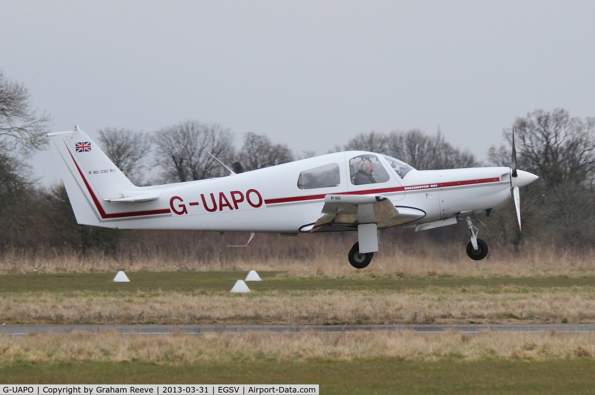 G-UAPO, 1995 Ruschmeyer R90-230RG C/N 019, Just airbourne.
