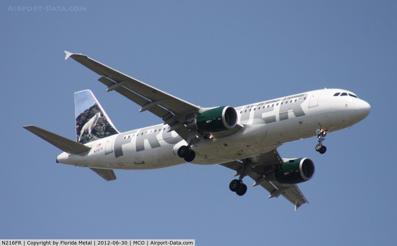 N216FR, 2011 Airbus A320-214 C/N 4745, Cliff the Mountain Goat Frontier A320