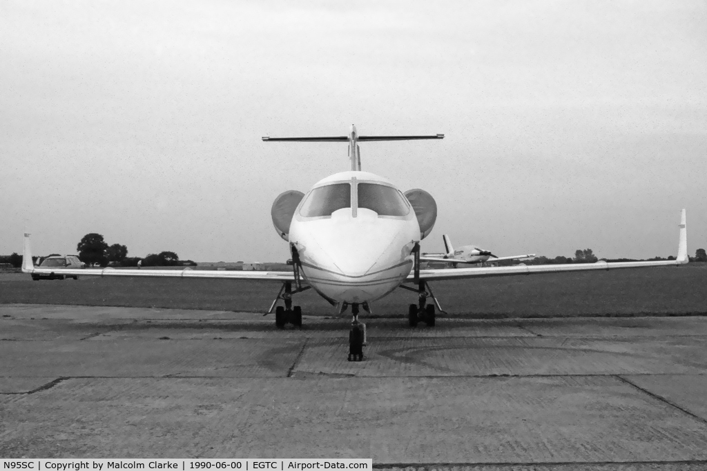 N95SC, Learjet 55C C/N 55C-137, Learjet 55C, Cranfield Airport, June 1990.