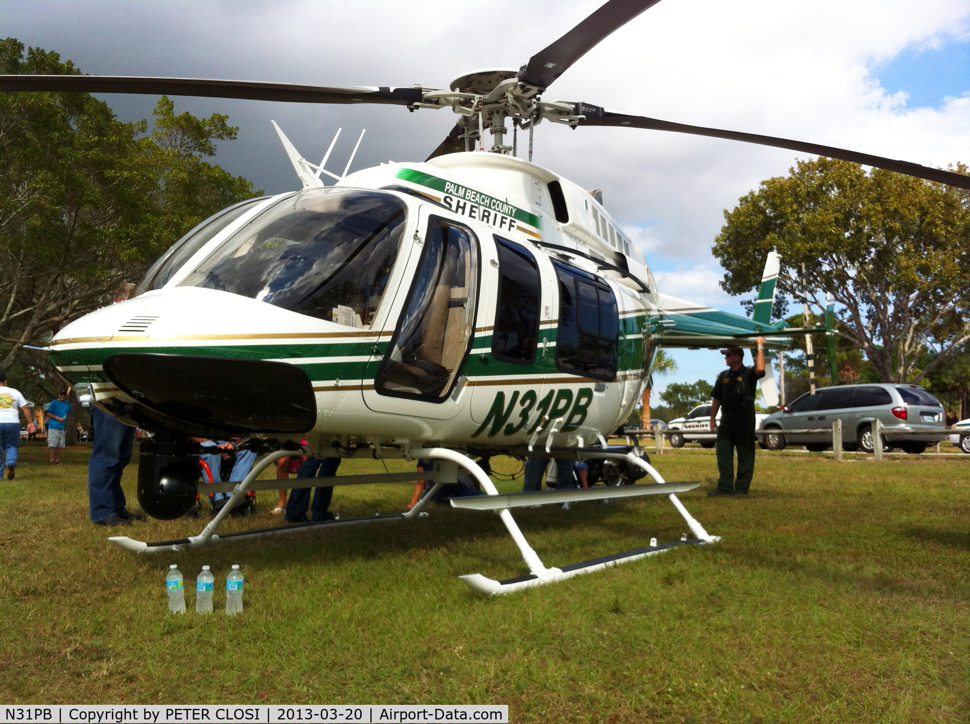N31PB, 2003 Bell 407 C/N 53569, Eagle One, on display at Okeeheelee Park in West Palm Beach, FL for a PBSO event.