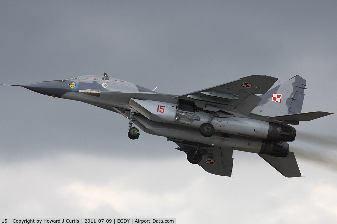 15, Mikoyan-Gurevich MiG-29A C/N N50903014615, Polish Air Force. At Air Day 2011.