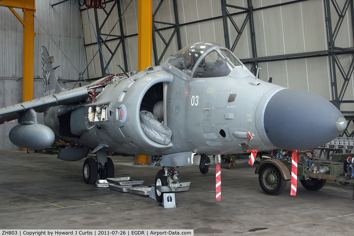 ZH803, 1996 British Aerospace Sea Harrier F/A.2 C/N NB08, In use with the SFDO here.