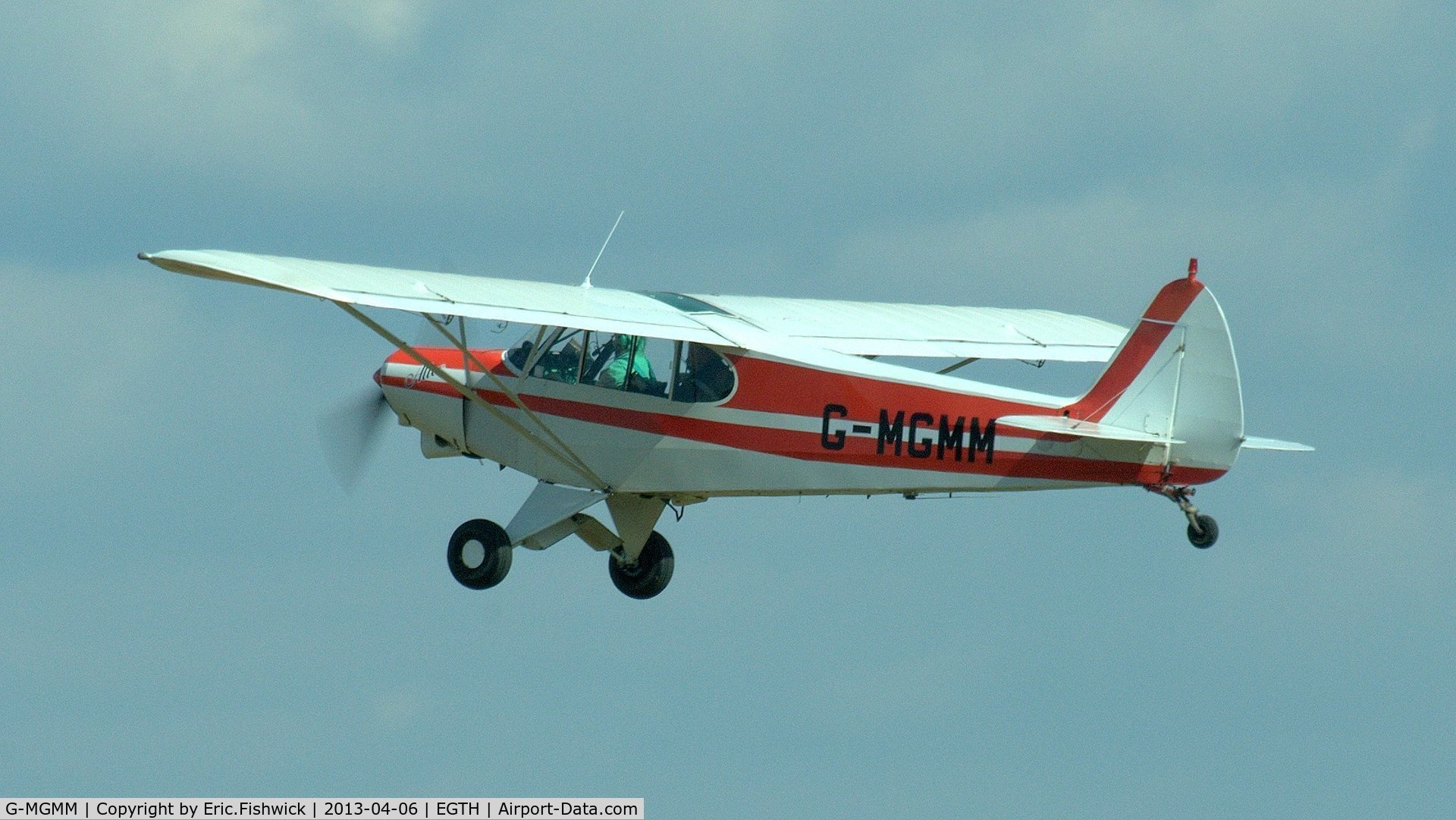 G-MGMM, 1979 Piper PA-18-150 Super Cub C/N 18-7909189, 4. G-MGMM departing Shuttleworth (Old Warden) Aerodrome.