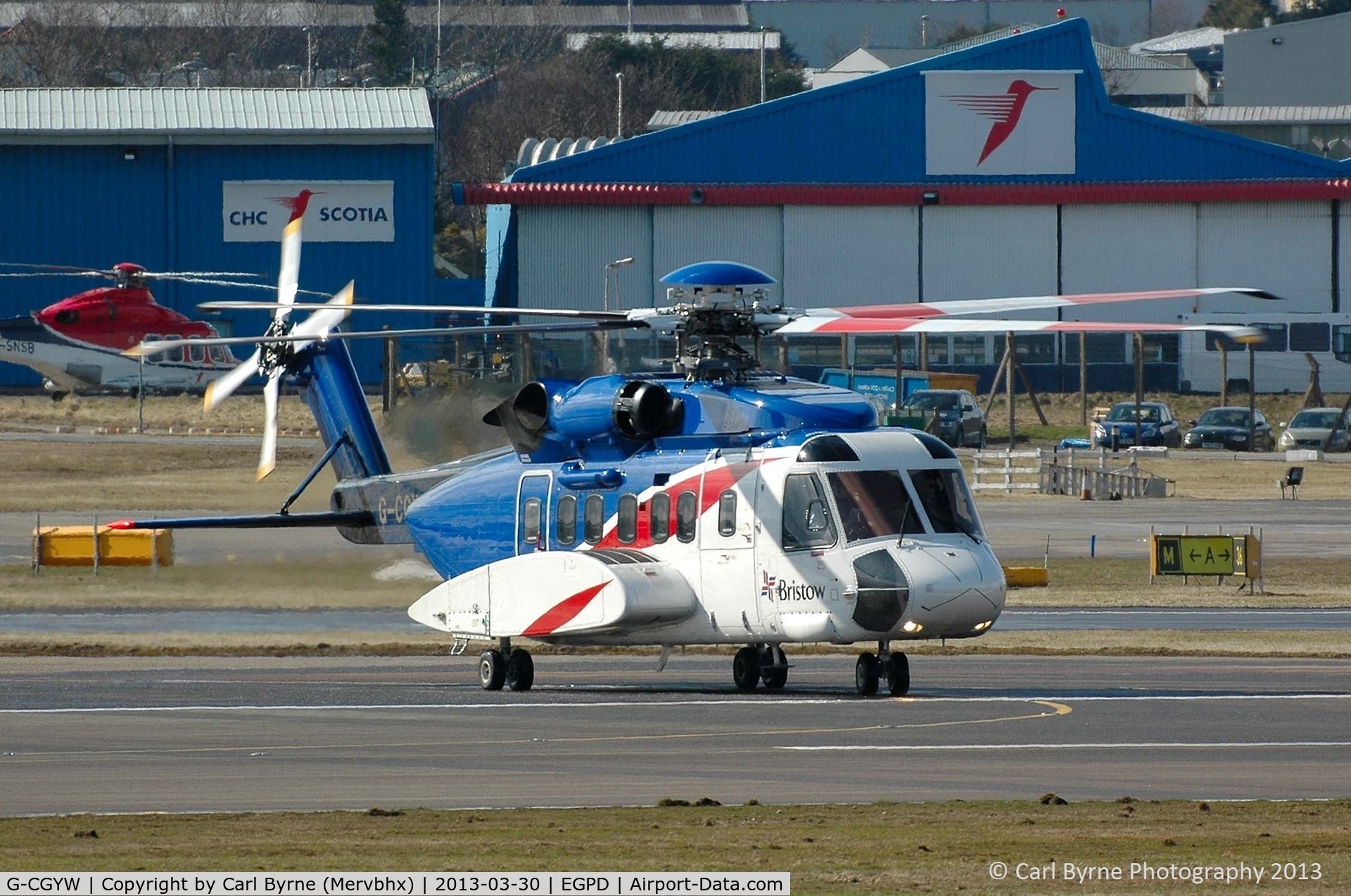 G-CGYW, 2011 Sikorsky S-92A C/N 920157, Taken from 'The Mound' near Bond Helicopters.