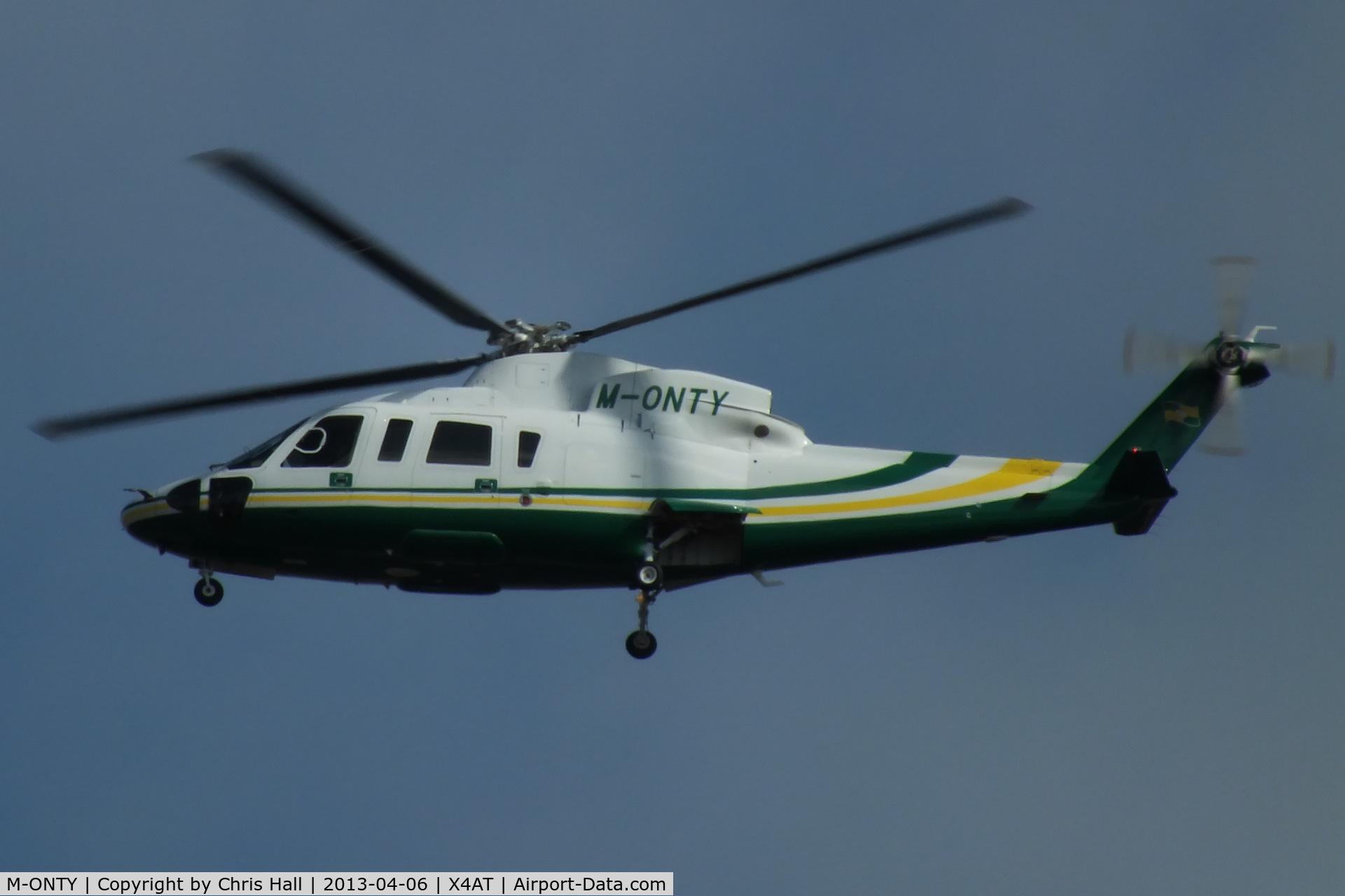M-ONTY, 2007 Sikorsky S-76C C/N 760696, Ferrying racegoers into Aintree for the 2013 Grand National