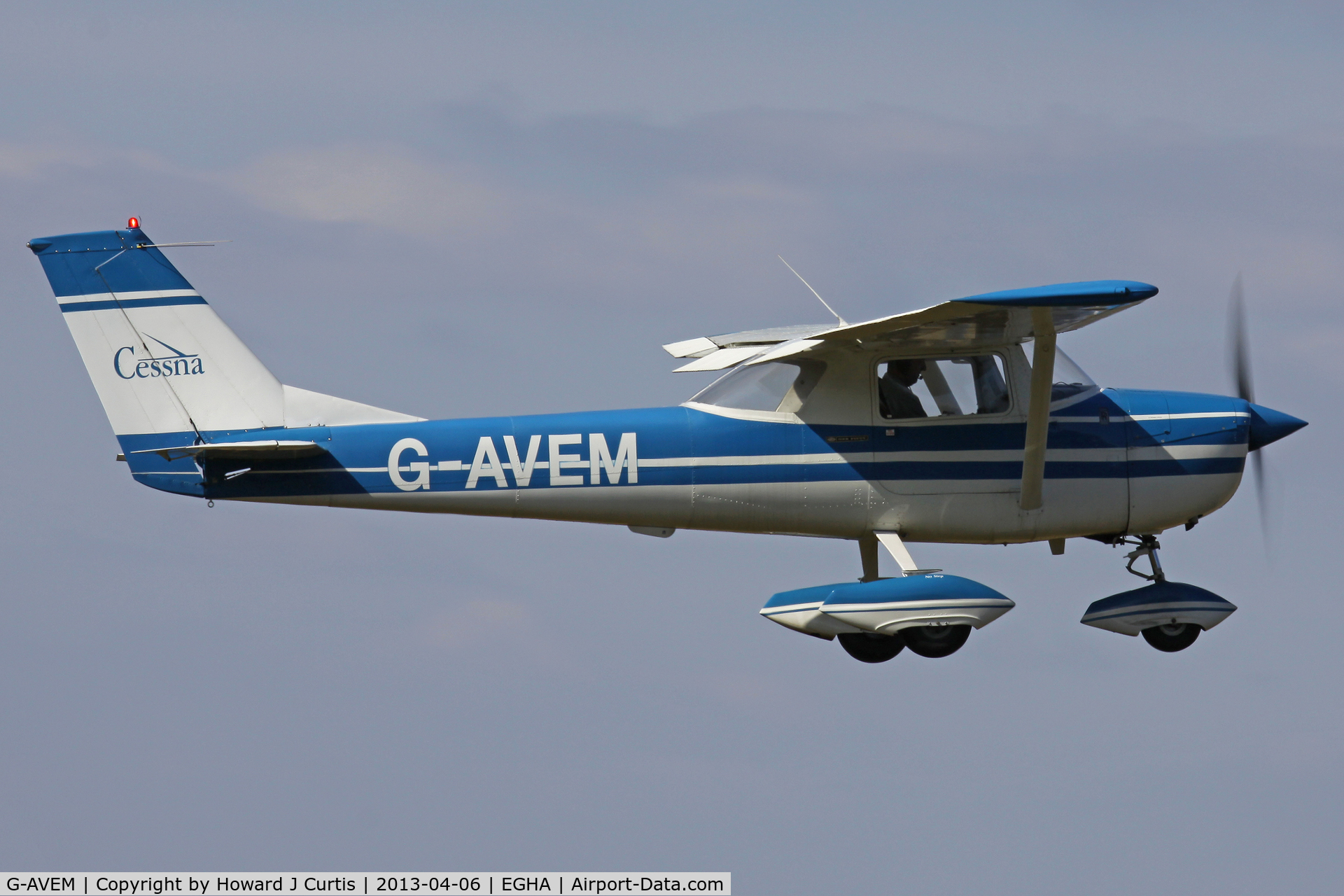 G-AVEM, 1966 Reims F150G C/N 0198, Privately owned. Caught on departure, a resident here.