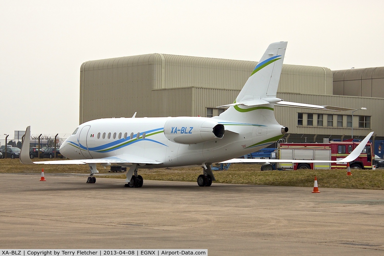 XA-BLZ, 2013 Dassault Falcon 2000LX C/N 251, Mexican registered Dassault Falcon 2000LX, c/n: 251 -
not too many Mexican registered bizjets have visited East Midlands !!!!