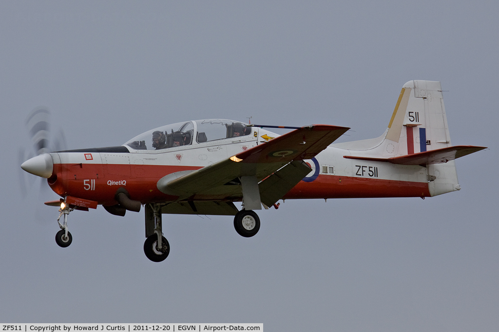 ZF511, 1992 Short S-312 Tucano T1 C/N S155/T126, Displaying the red and white colours worn by the fleet when delivered, this is one of two operated by QinetiQ at Boscombe Down.