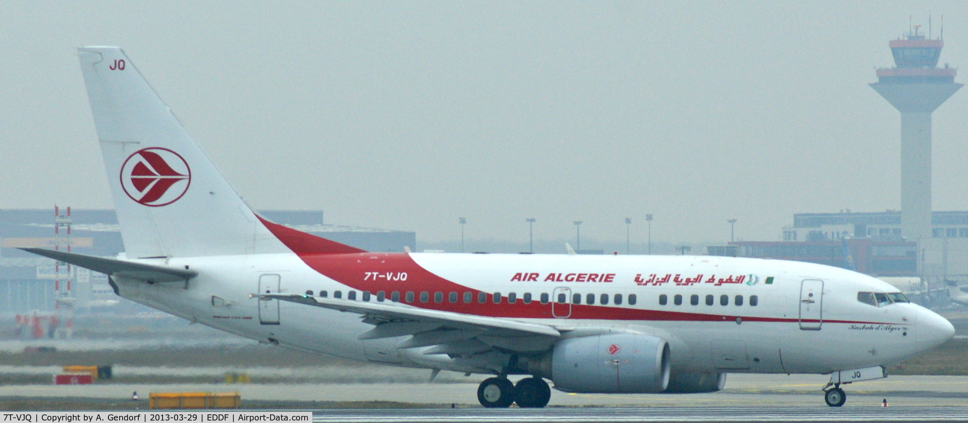 7T-VJQ, 2002 Boeing 737-6D6 C/N 30209, Air Algerie, is taxiing to RWY 18 for departure at Frankfurt Int´l (EDDF)