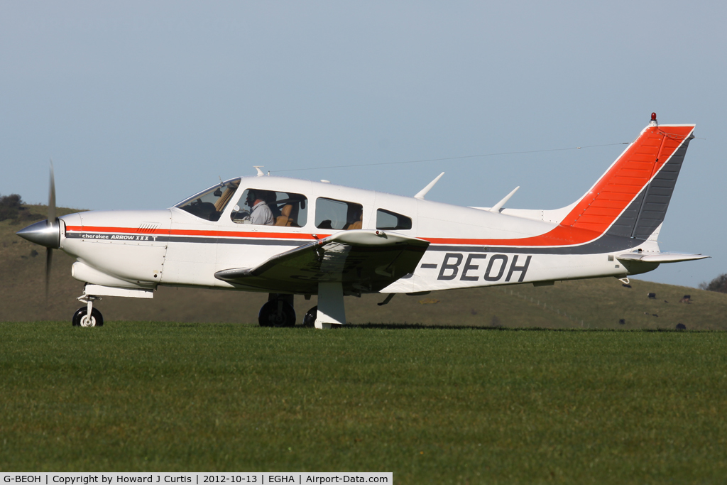 G-BEOH, 1977 Piper PA-28R-201T Cherokee Arrow III C/N 28R-7703038, Privately owned.