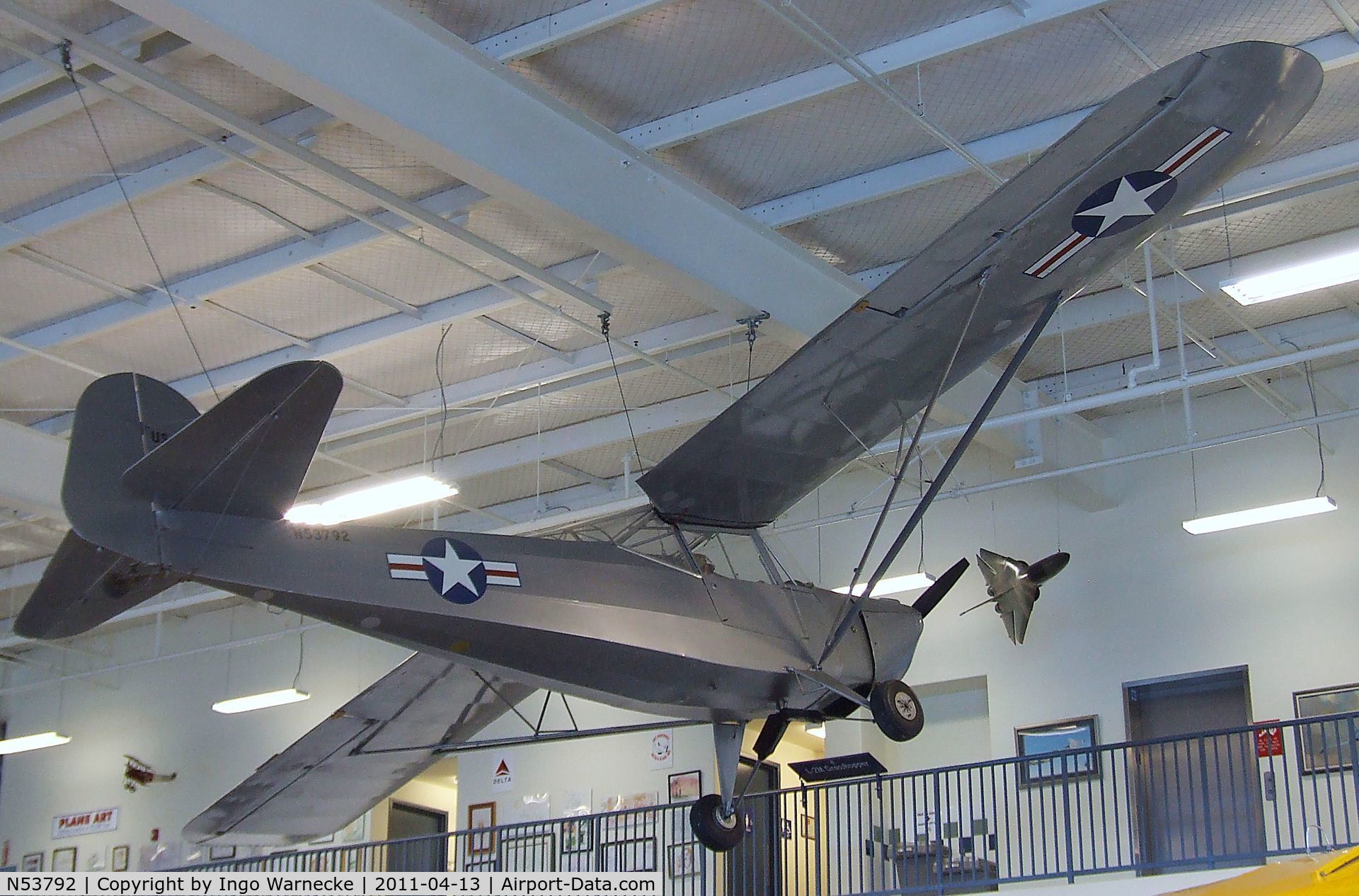 N53792, 1943 Taylorcraft DCO-65 C/N 5745, Taylorcraft DCO-65 (L-2M 'Grashopper') at the Aerospace Museum of California, Sacramento CA