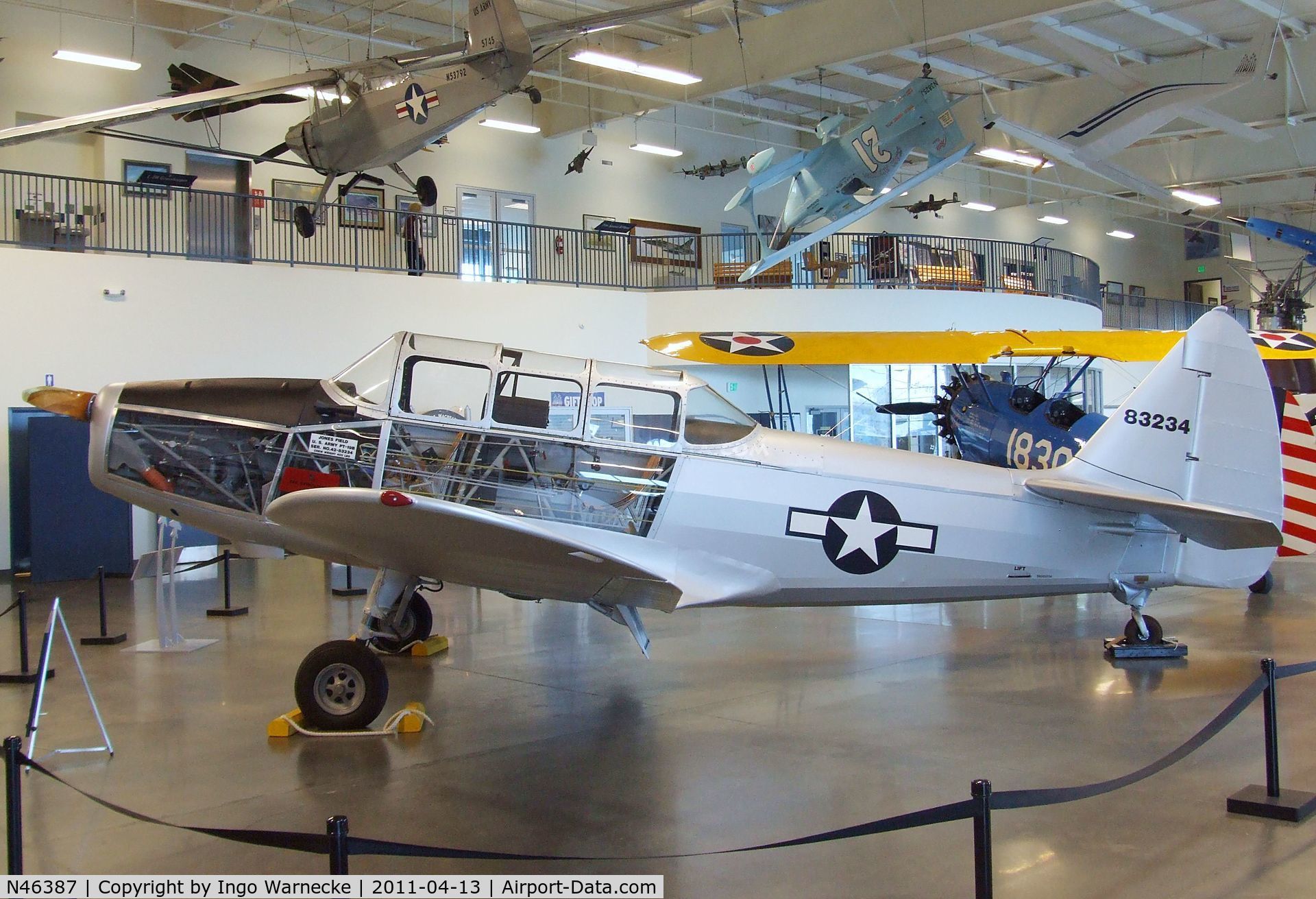 N46387, 1943 Fairchild M-62A C/N T43-5281, Fairchild M-62A / PT-19B Cornell at the Aerospace Museum of California, Sacramento CA