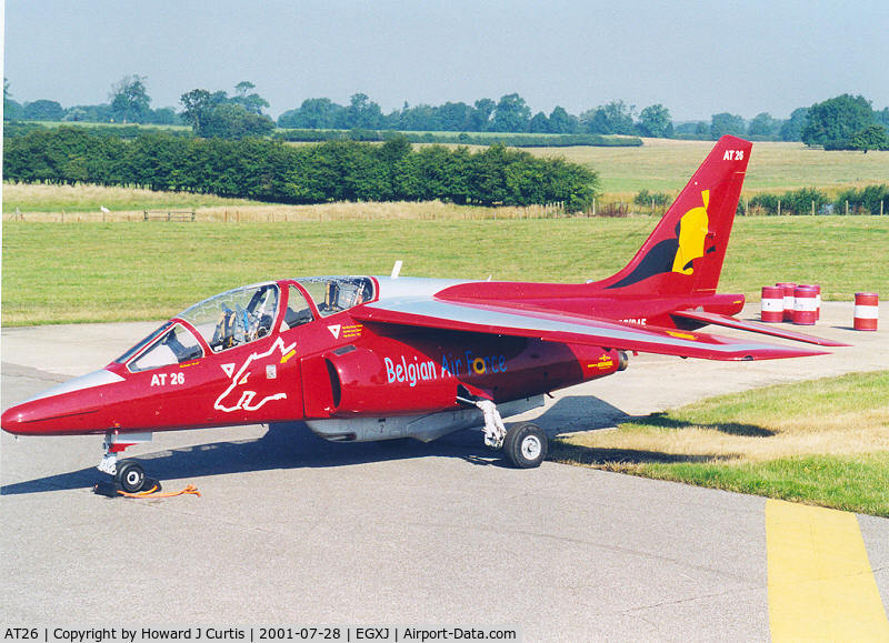 AT26, Dassault-Dornier Alpha Jet 1B C/N B26/1117, Belgian Air Force. At IAT.