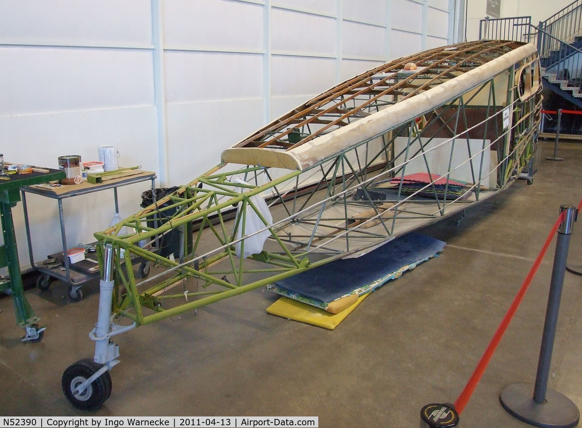 N52390, 1943 Cessna UC-78 (T-50) Bobcat Bobcat C/N 4834, Cessna T-50 Bobcat, fuselage being restored at the Aerospace Museum of California, Sacramento CA