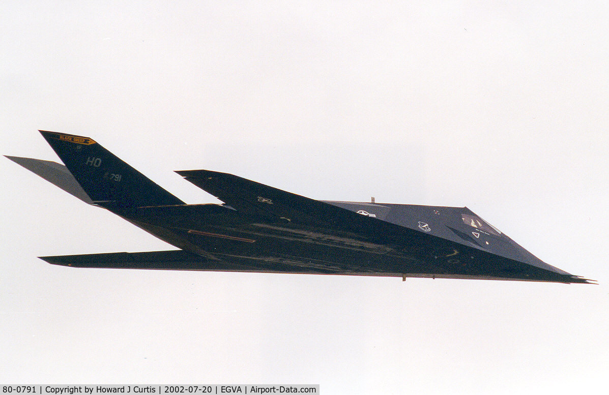 80-0791, 1982 Lockheed F-117A Nighthawk C/N A.4016, In the flying display. USAF.