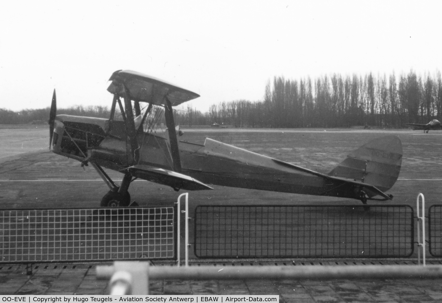 OO-EVE, De Havilland DH-82A Tiger Moth II C/N 85953, scanned b/w picture