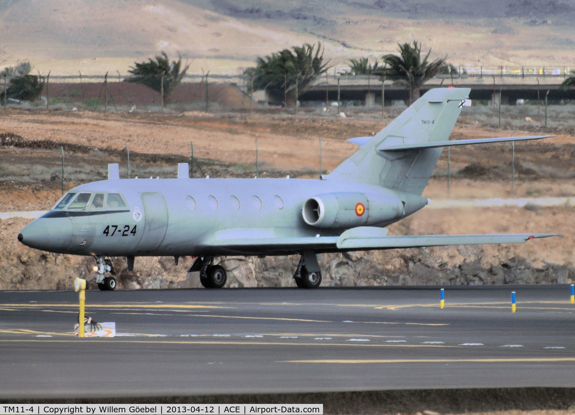 TM11-4, 1975 Dassault Falcon 20E C/N 332, Taxi to runway on Lanzarote  Airport