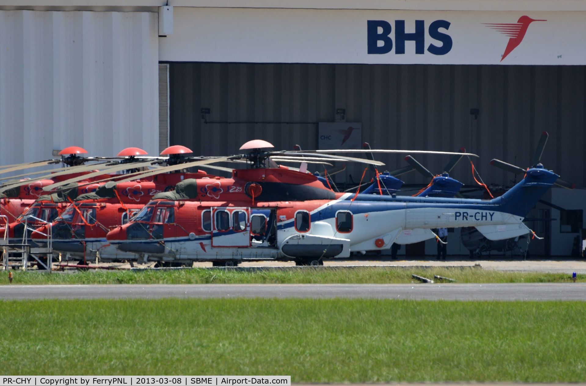 PR-CHY, 2009 Eurocopter EC-225LP Super Puma Mk2+ C/N 2722, EC225´s parked in front of BHS hangar in MEA.