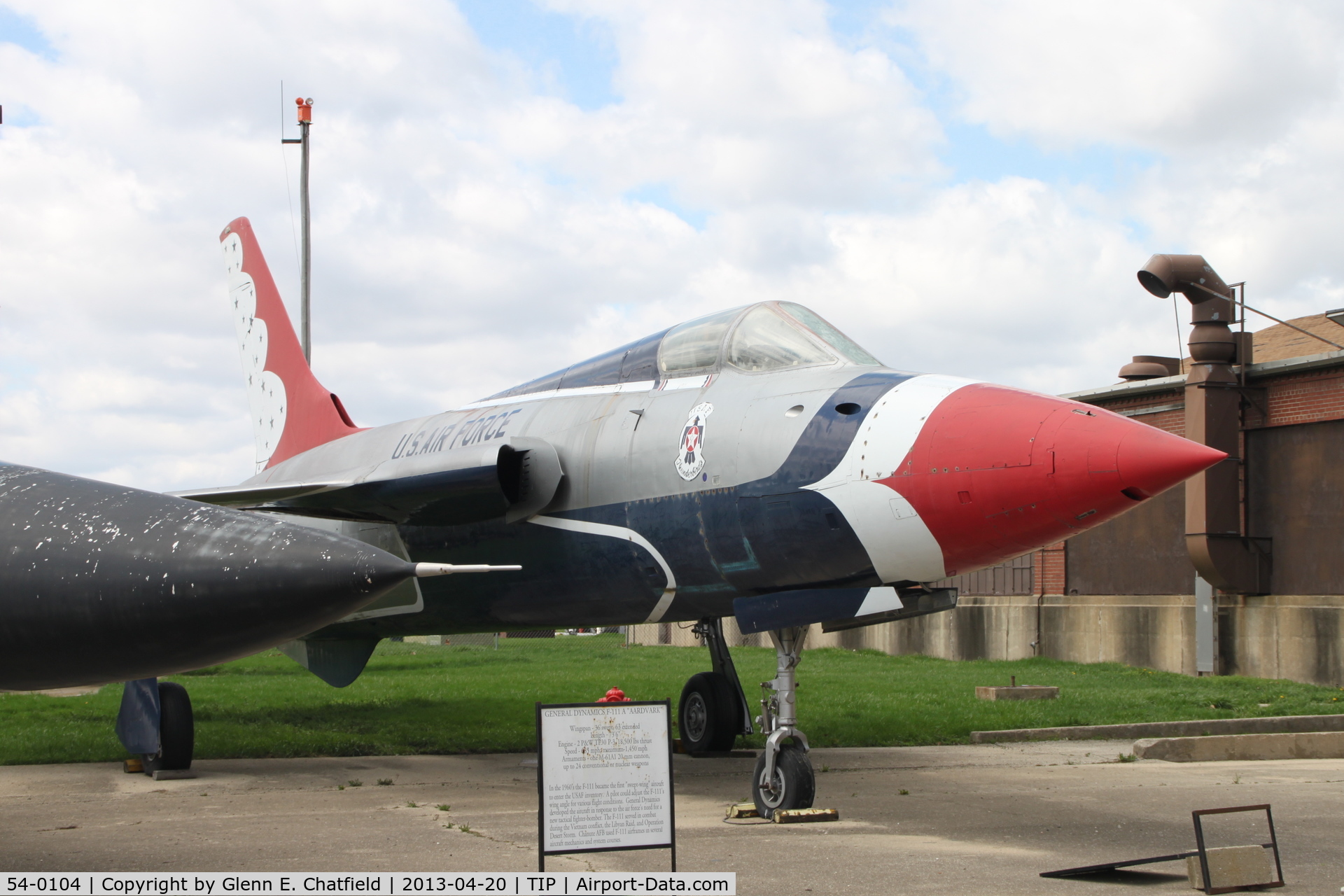 54-0104, 1957 Republic F-105B-5-RE Thunderchief C/N B.7, Chanute Air Museum. This aircraft was never a Thunderbird.