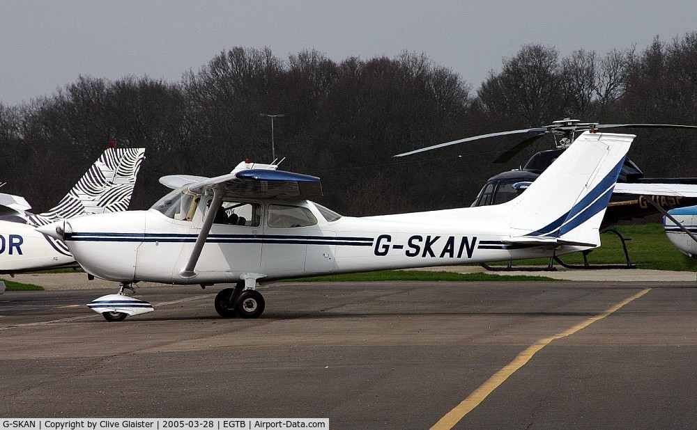 G-SKAN, 1974 Reims F172M Skyhawk Skyhawk C/N 1120, Ex: F-BVBJ > G-BFKT > G-SKAN - Originally owned to, Wycombe Air Centre Ltd in March 1978 as G-BFKT and currently with, Bustard Flying Club Ltd in February 1996 as G-SKAN
