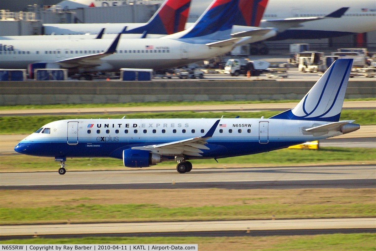 N655RW, 2005 Embraer 170SE (ERJ-170-100SE) C/N 17000105, Embraer Emb-170-100SE [17000105] (United Express) Atlanta-Hartsfield~N 11/04/2010
