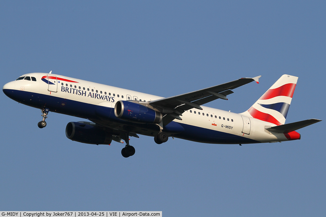 G-MIDY, 1999 Airbus A320-232 C/N 1014, British Airways