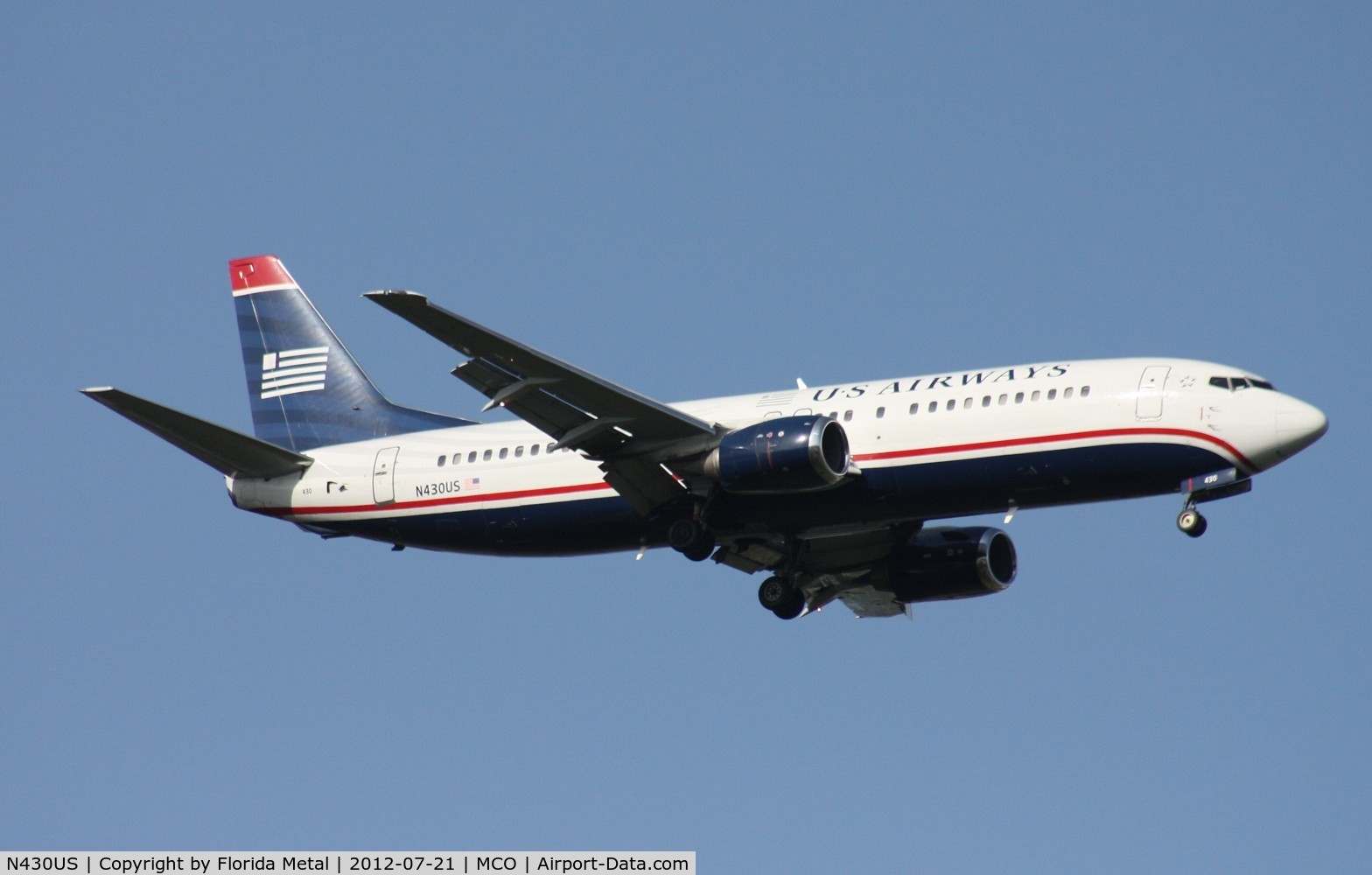 N430US, 1989 Boeing 737-4B7 C/N 24552, US Airways 737-400