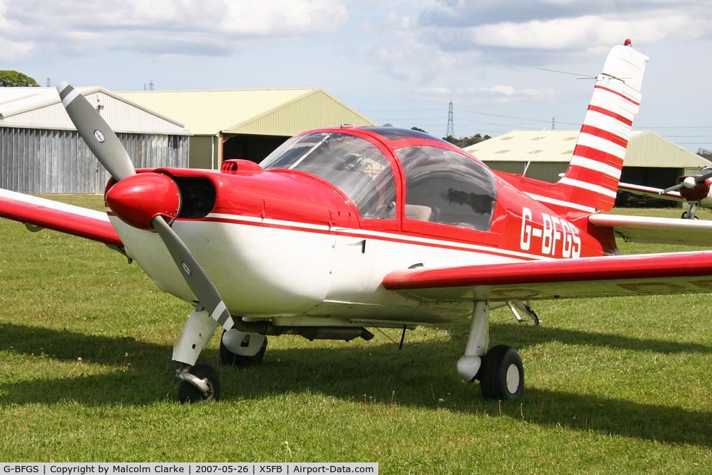 G-BFGS, 1975 Socata MS-893E Rallye 180GT Gaillard C/N 12571, Socata MS-893E Rallye Commodore 180GT, Fishburn Airfield, May 2007.