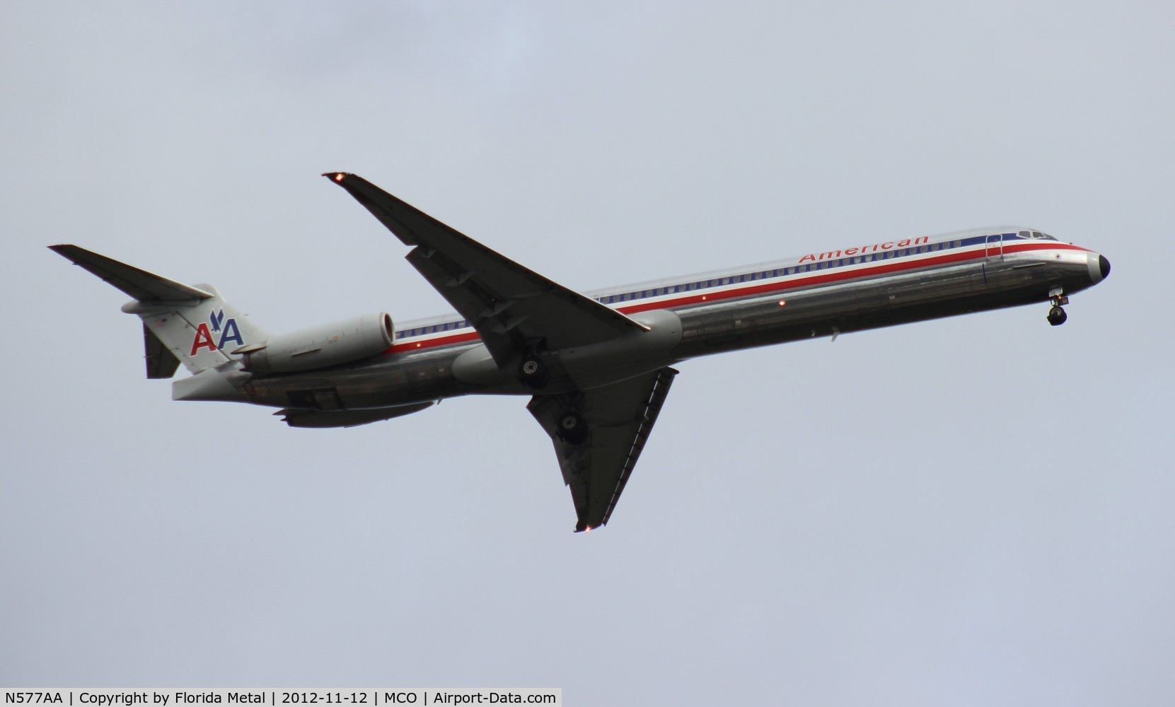 N577AA, 1991 McDonnell Douglas MD-82 (DC-9-82) C/N 53154, American MD-82