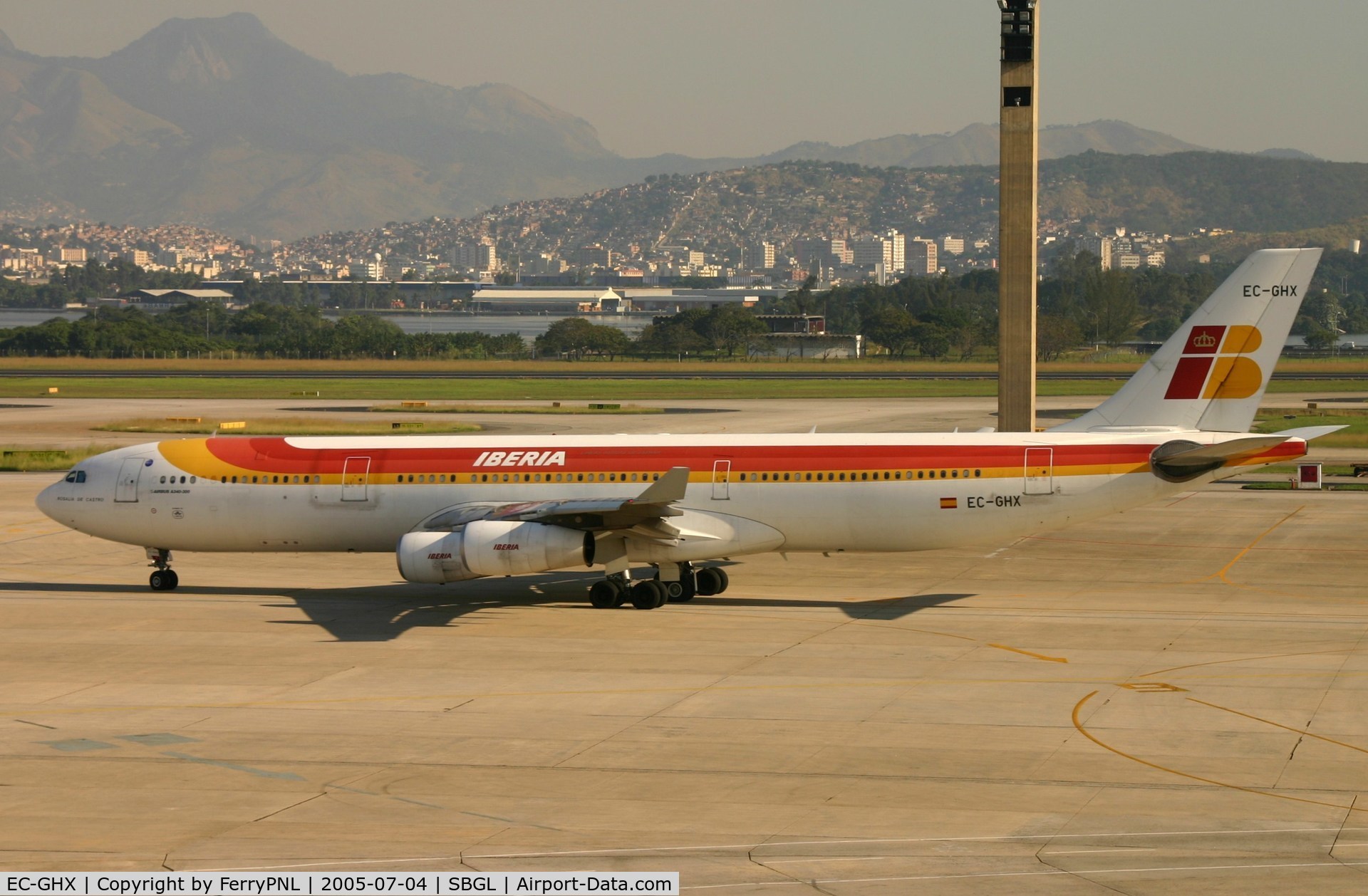 EC-GHX, 1996 Airbus A340-313 C/N 134, Iberia A343 taxiing out for departure