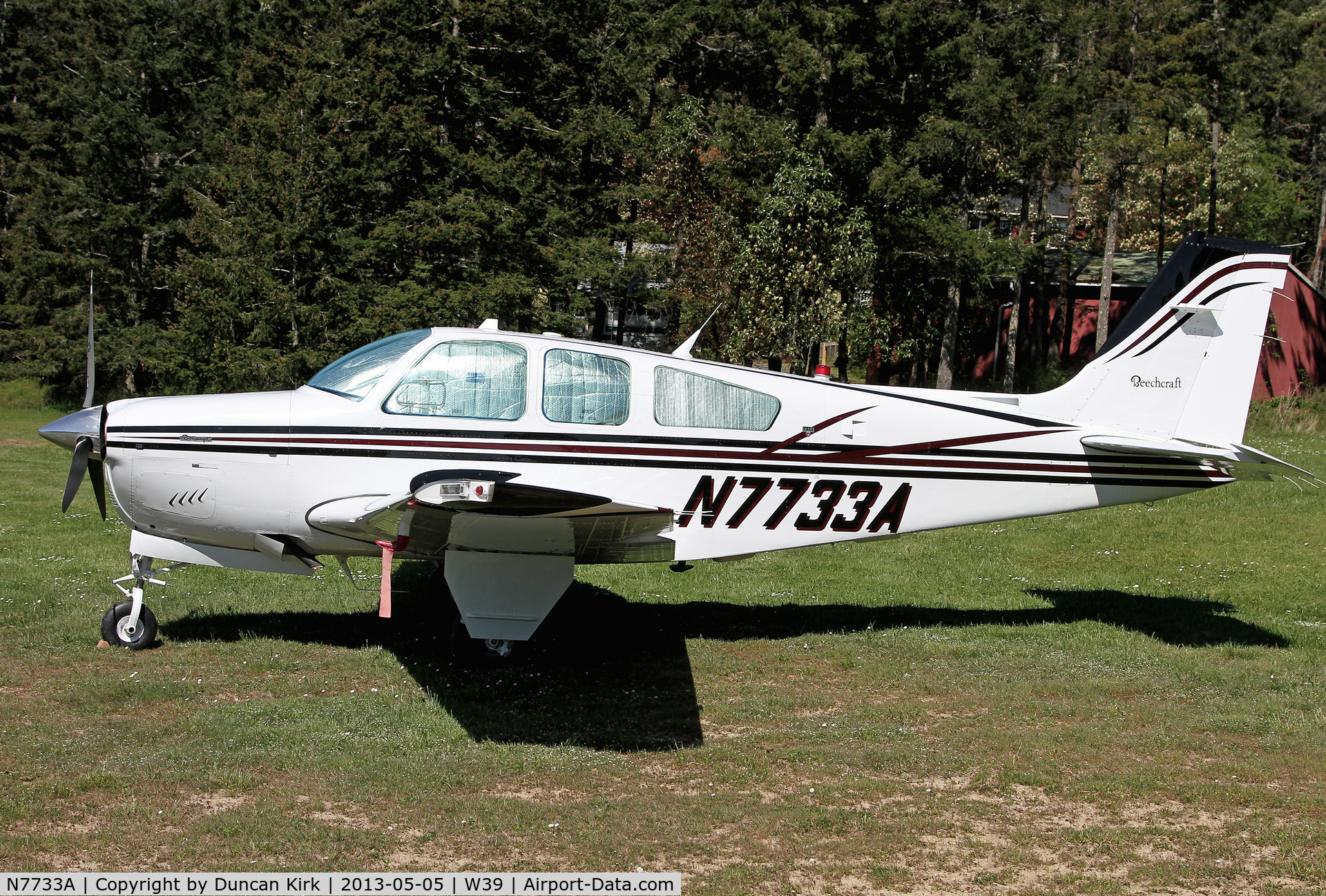 N7733A, 1988 Beech F33A Bonanza C/N CE-1261, Parked on the slope at Roche Harbor