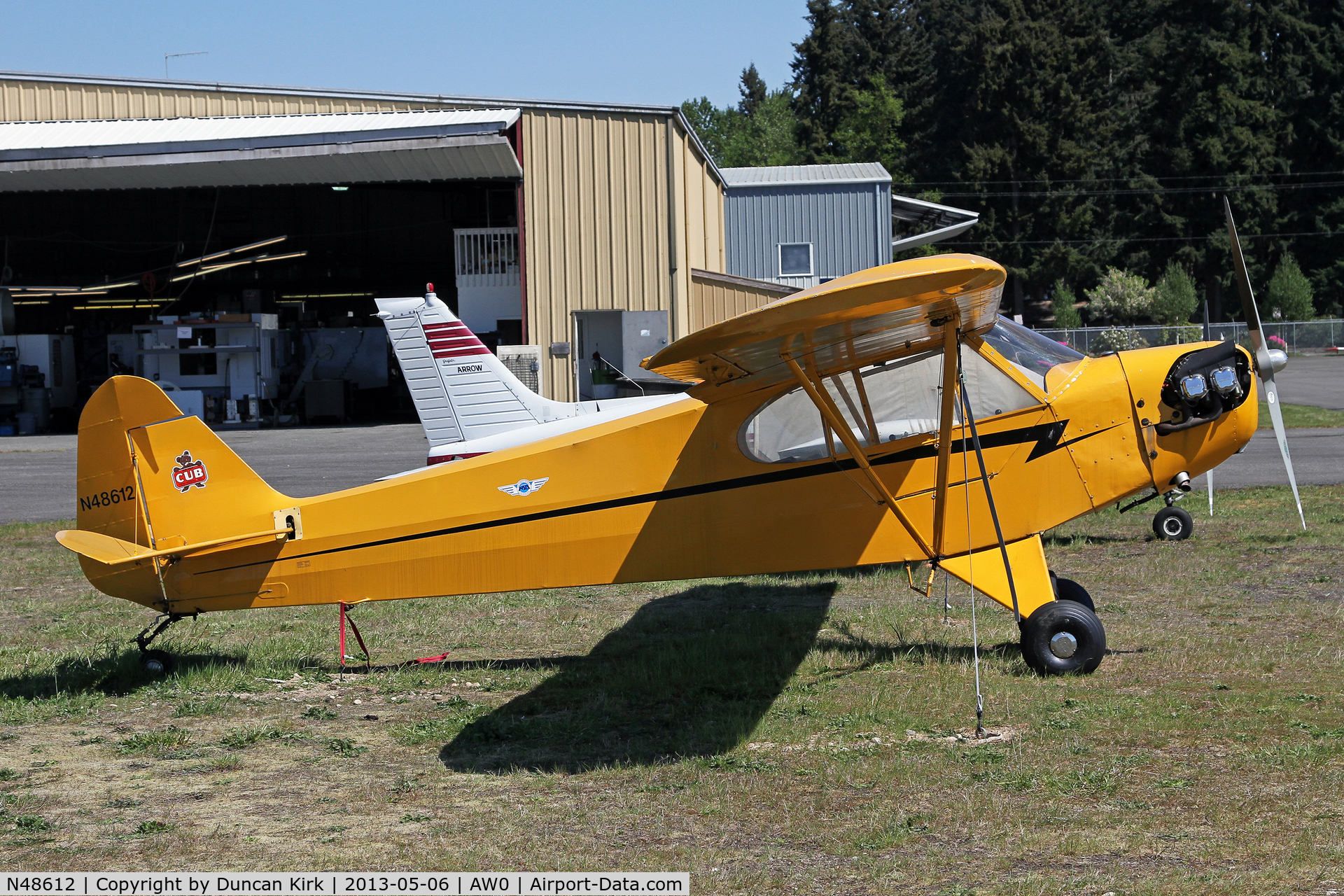 N48612, Piper J3C-65 Cub C/N 10733, The usual yellow scheme on a Cub