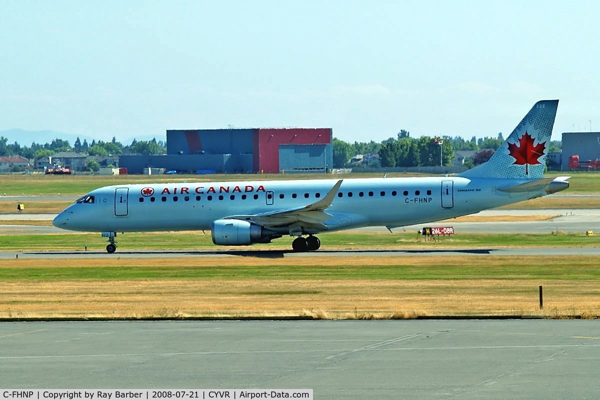 C-FHNP, 2007 Embraer 190AR (ERJ-190-100IGW) C/N 19000071, Embraer Emb-190-100IGW [19000071] (Air Canada) Vancouver~C 21/07/2008.