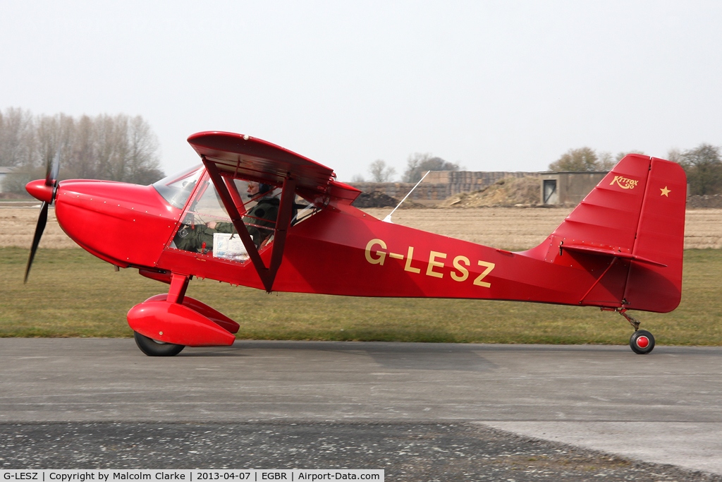 G-LESZ, 2003 Skystar Kitfox Series 5 C/N PFA 172C-12822, Skystar Kitfox Series 5 at The Real Aeroplane Club's Spring Fly-In, Breighton Airfield, April 2013.