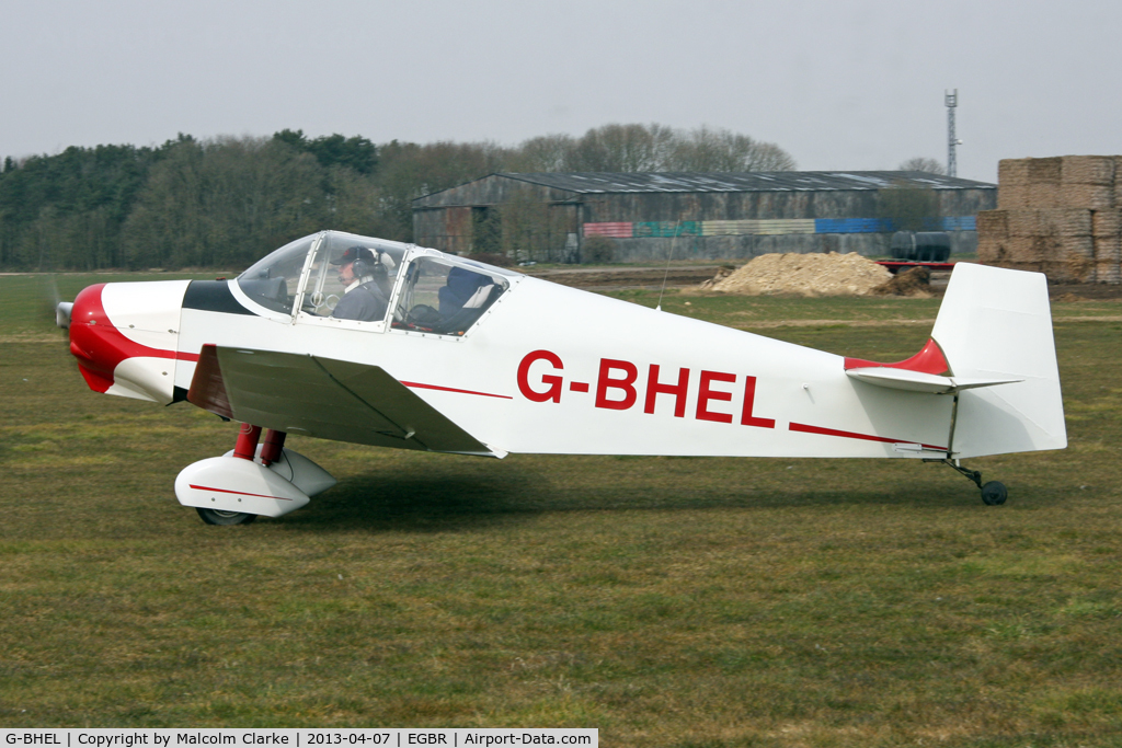 G-BHEL, 1957 SAN Jodel D-117 C/N 735, SAN Jodel D-117 at The Real Aeroplane Club's Spring Fly-In, Breighton Airfield, April 2013.