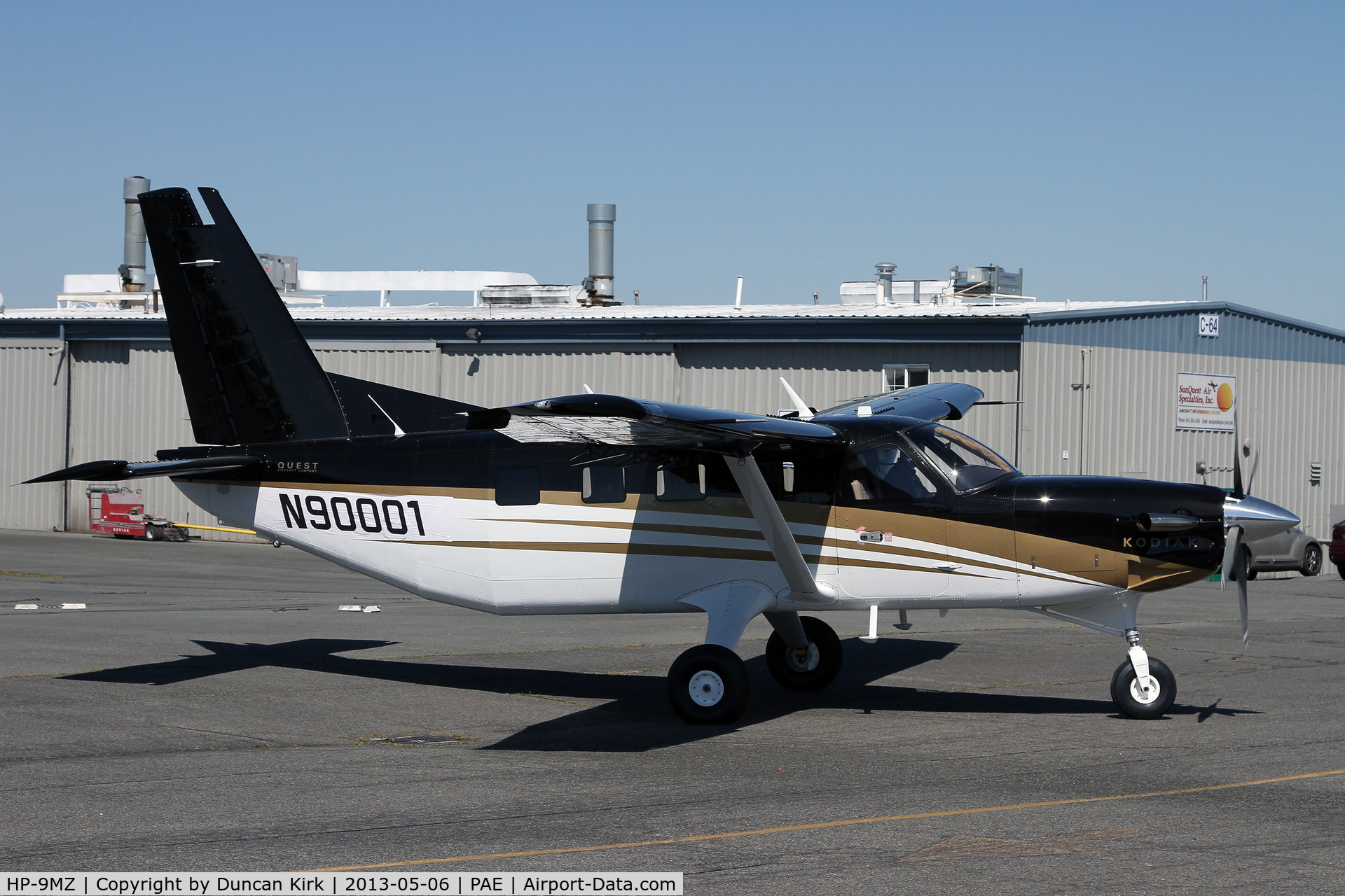 HP-9MZ, 2013 Quest Kodiak 100 C/N 100-0091, Returning to Idaho from the Sunquest paint shop at PAE wearing ferry reg N90001