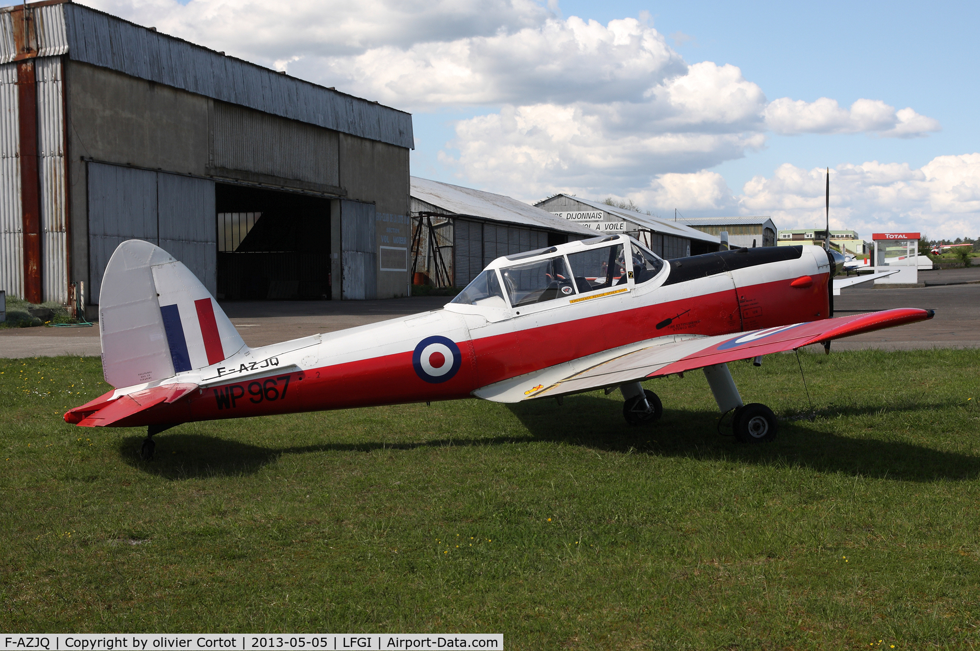 F-AZJQ, De Havilland DHC-1 Chipmunk T.10 C/N C1/0829, Now based at Darois airfield