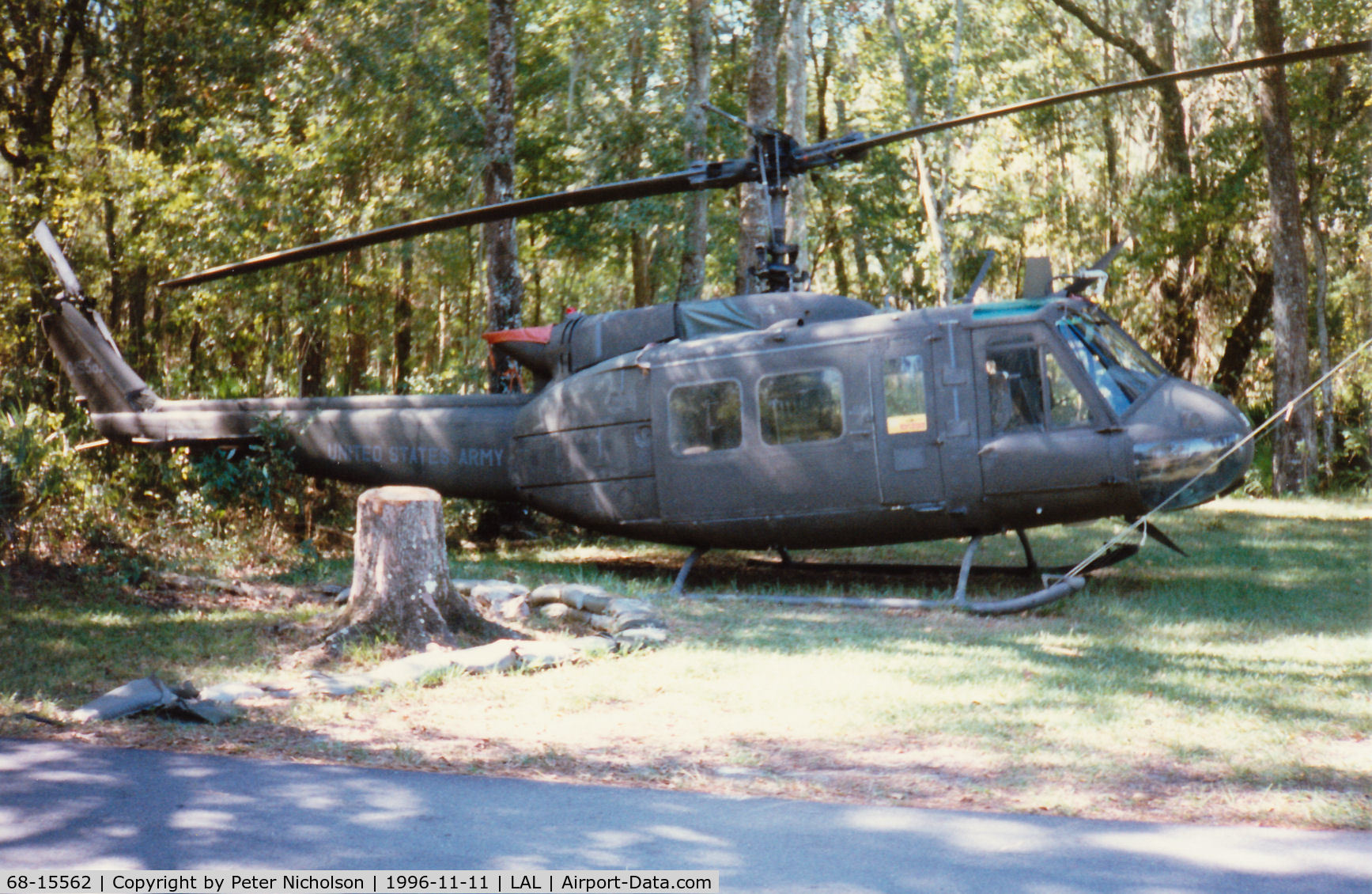 68-15562, 1968 Bell UH-1H Iroquois C/N 10492, UH-1H Iroquois on display in the grounds of the Florida Air Museum at Lakeland in November 1996.