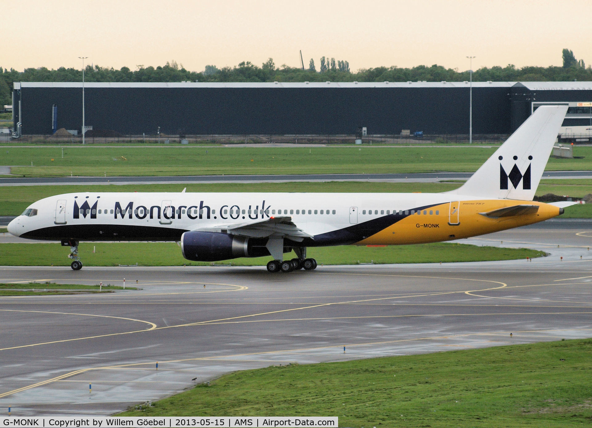 G-MONK, 1988 Boeing 757-2T7 C/N 24105, Taxi to runway 24 of Schiphol Airport
