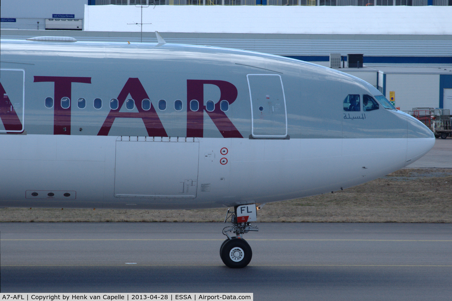 A7-AFL, 2004 Airbus A330-202 C/N 612, Qatar Airways Airbus A330-200 taxying at Stockholm Arlanda airport, Sweden.