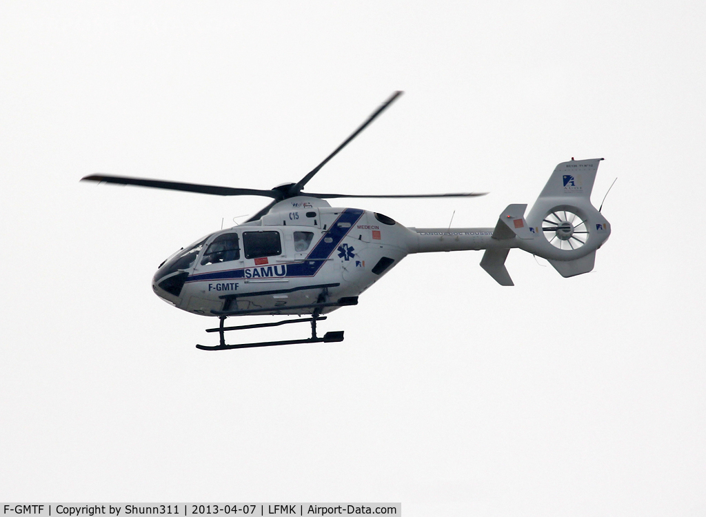 F-GMTF, 1997 Eurocopter EC-135T-1 C/N 0012, Passing over the Airport to the Hospital...