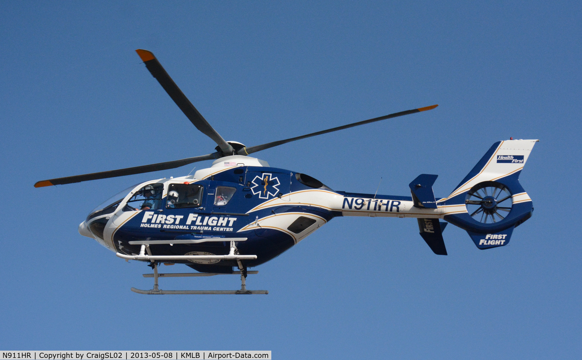 N911HR, 1999 Eurocopter EC-135P-1 C/N 0130, Imaged over Melbourne Intl Airport during mass casualty exercise