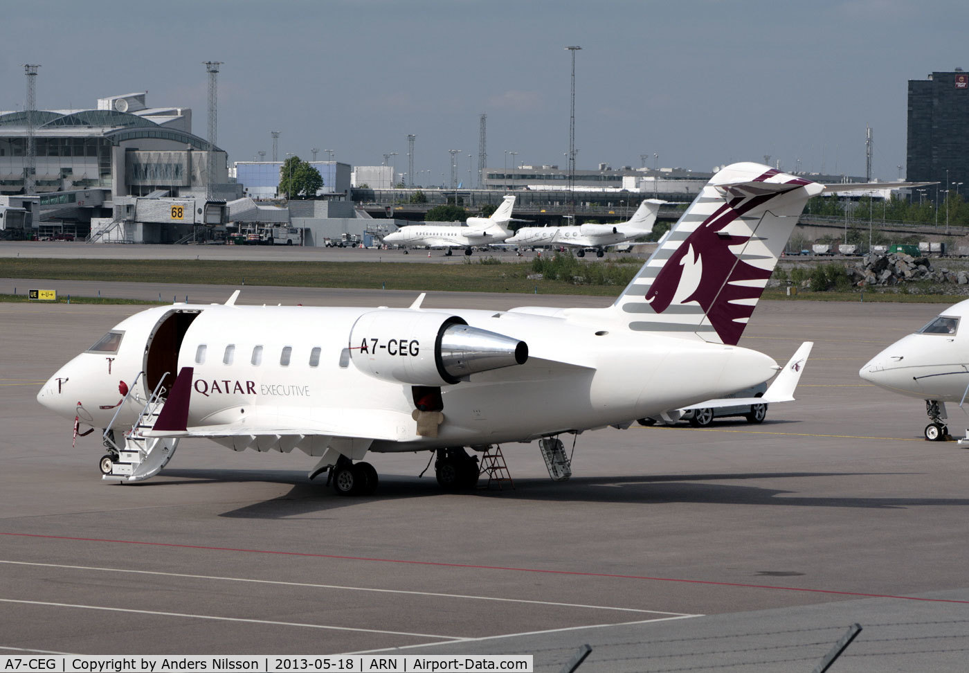 A7-CEG, 2010 Bombardier Challenger 605 (CL-600-2B16) C/N 5857, Parked at ramp R.
