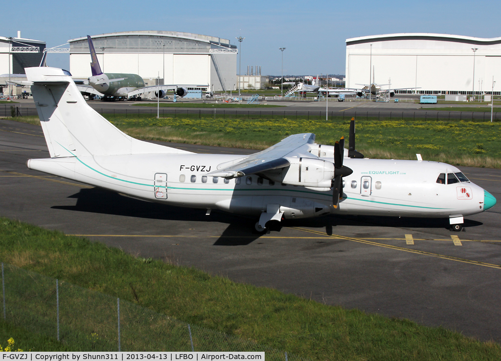 F-GVZJ, 1988 ATR 42-320 C/N 093, Parked at Latecoere Aeroservice facility...