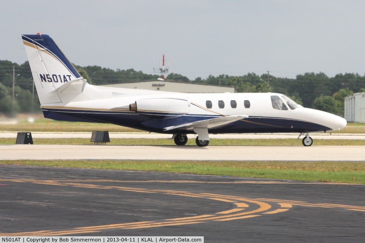 N501AT, 1977 Cessna 501 Citation I/SP C/N 501-0017, Arriving RWY 9R during Sun N Fun 2013 - Lakeland, FL