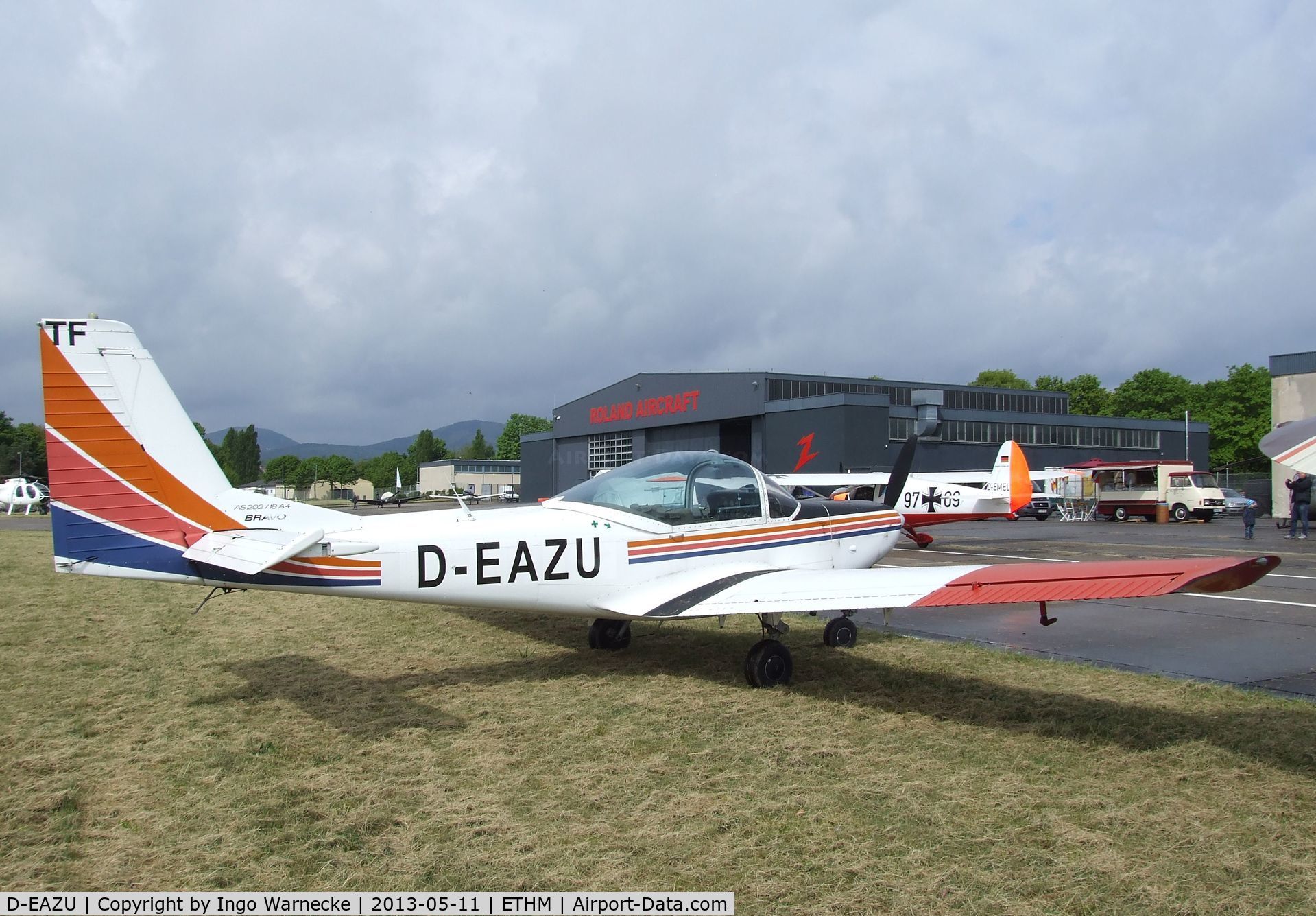 D-EAZU, 1987 FFA AS-202/18A-4 Bravo C/N 225, FFA AS.202/18 A4 Bravo during an open day at the Fliegendes Museum Mendig (Flying Museum) at former German Army Aviation base, now civilian Mendig airfield