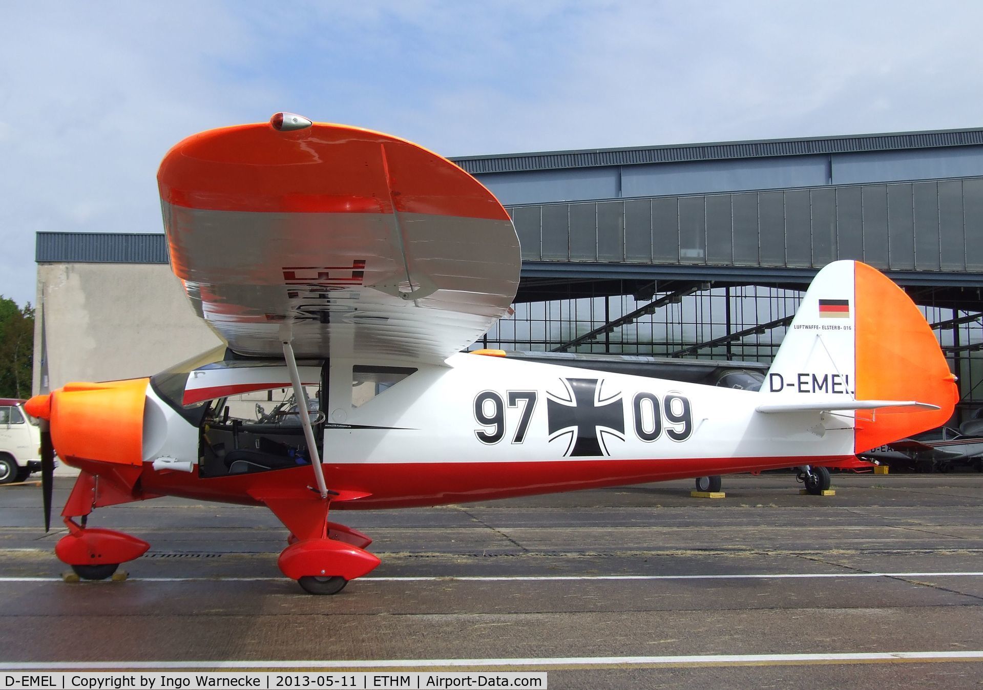 D-EMEL, Putzer Elster B C/N 016, Pützer Elster B during an open day at the Fliegendes Museum Mendig (Flying Museum) at former German Army Aviation base, now civilian Mendig airfield